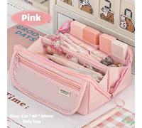 QCYL-Trousse à crayons grande capacité,trousse de papeterie pour étudiants,sac à crayons de grande valeur,trousse à crayons multifonction,Pink Rose