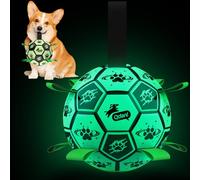 QDAN Balle pour chien de qualité supérieure - Jouet phosphorescent - Ballon de football lumineux pour chiens - Jouet d'extérieur pour chien - Cadeau d'anniversaire pour chiot de petite et moyenne
