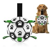 QDAN Jouet pour Chien en Forme de Ballon de Football avec Sangles, Jouet interactif pour Chien pour tir à la Corde, Cadeau d'anniversaire, Jouet Aquatique, balles durables pour Chiens de Taille