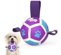 QDAN Jouets pour petits chiens, balles pour chiot, balles pour chien avec sangles pour petites races, ballon de soccer pour chiens, jouet pour chiot, cadeau d'anniversaire pour chien (bleu violet, 8,9