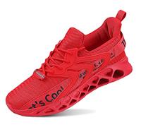 QDCFY Baskets pour homme et femme - Chaussures de sport - Respirantes - Chaussures de course sur route - Baskets pour l'extérieur, le fitness, la gym, la marche, Fz929 Rouge, 46 EU