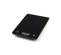 QDESIGN Balance de cuisine électrique, boîtier en verre trempé ABS, balance alimentaire numérique avec fonction tare, écran LCD, capacité 5 kg - pour bureau, cuisine : aliments, pâtisserie - Noir