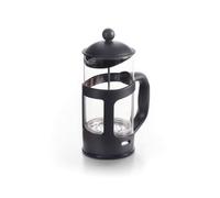 Qdesign Cafetière et théière à piston - Filtre en verre borosilicaté et acier inoxydable - French press résistante à la chaleur, lavable au lave-vaisselle - 1L (8 tasses) - Couvercle et poignée noirs