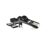 Qdesign - Mandoline Multifonction 3 Lames Acier Inoxydable - Coupe-Légumes de Cuisine pour Découper, Émincer, Râper - Convient au Lave-Vaisselle - Noir/Argenté