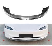 QDFNJYONG Voiture Becquets Avant pour Tesla Modèle 3 Highland 2024, Auto Corps Séparateur De Lame De Spoiler Modification Corps Accessoires,A/Carbon Fiber Look