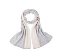 QDMHA Écharpe en Laine Pure 190 x 35 cm Beige/Rose Rayée, Châle d'hiver Mignon pour Femmes, Wrap Doux et Chaud, Écharpes Élégantes pour Dames (Blanc Gris, 190 * 35cm)