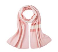 QDMHA Écharpe Rayée en Pure Laine 190 x 30 cm Gris Bleu/Rose Arc-en-Ciel, Châle d'hiver Mignon pour Femmes, Wraps et Couvertures, Accessoires de Mode Féminins (Rose, 190 * 30cm)