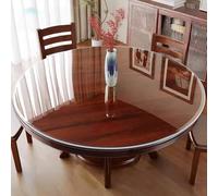 QDMHA Protecteur de Table Transparent, Nappe Plastique Imperméable Antidérapante pour Salle à Manger, Bureau, Restaurant, Résistant à la Chaleur (Transparente - 1,6 mm, 155 cm)