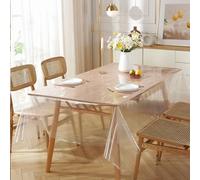 QDMHA Protecteur de Tapis de Table Transparent en PVC, Nappe Imperméable et Résistante aux Rayures, Idéal pour Salle à Manger, Cuisine et Bureau, Facile à Nettoyer, Plastique