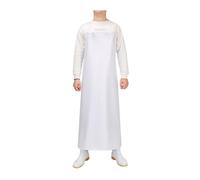 QDMHA Tablier Blanc Imperméable en PVC, Tablier de Travail Robuste Résistant à l'huile et aux Produits Chimiques, Idéal pour la Cuisine, la Vaisselle et l'Industrie