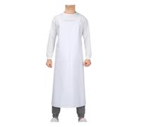 QDMHA Tablier Blanc Imperméable en PVC, Tablier de Travail Robuste Résistant à l'huile et aux Produits Chimiques, Idéal pour la Cuisine, la Vaisselle et l'Industrie