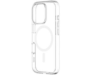 QDOS Coque Transparente Hybride Drop Mage Safe pour iPhone 16 Pro Max, Protection Contre Les Chutes de qualité Militaire, 3 mètres. Anneau N52 en néodyme MagSafe sécurisé Entre Une Charge sans Fil