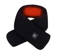 Qdreclod USB Écharpe Chauffante Électrique, Écharpe à 3 Niveaux de Chauffage, Écharpe Longue, Lavable, Douce et Coupe-Vent (Sans batterie, Noir Short)