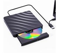 QDSYLQ Lecteur CD DVD externe pour PC - Graveur CD USB 3.0 Lecteur DVD pour ordinateur portable, Lecteurs optiques externes pour PC/MacBook, Lecteur de disque pour Windows 11/10/8/7/XP/Vista, Linux