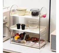 QDZC Organisateur de station à café sur comptoir, support à mugs 3 niveaux, petite étagère de rangement pour cuisine destinée aux accessoires du bar à thé et café, stand pour matcha White