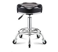 QDZC Tabouret Rond à roulettes avec réglage de Hauteur Boutique Black