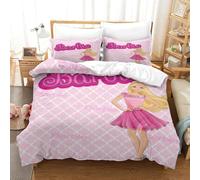QDZHCPMYK 3D, Imprimé Barbie Parure De Lit Microfibre Super Douce Et Respirante Sets De Housses De Couettes 3 Pièces avec Taies d'oreiller Super King（260x220cm）