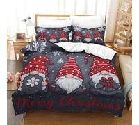 QDZHCPMYK 3D, Imprimé Christmas Gnomes-Festive Cartoon Style Literie en Microfibre Super Douce Et Respirante Set De Housse De Couette 3 Pièces avec Taies d'oreiller Double（200x200cm）