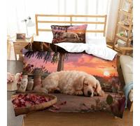 QDZHCPMYK 3D, Imprimé Cotton Candy Poodle Ensemble De Literie avec Microfibre Super Douce Et Respirante Housses De Couettes 2 Pièces avec Taies d'oreiller Single（135x200cm）