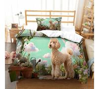 QDZHCPMYK 3D, Imprimé Cotton Candy Poodle Ensemble De Literie avec Microfibre Super Douce Et Respirante Sets De Housses De Couettes 2 Pièces Et Taie d'oreiller Single（135x200cm）