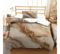 QDZHCPMYK 3D, Imprimé Marble Texture-Elegant Luxury Design Ensemble De Literie Microfibre Super Douce Et Respirante Sets De Housses De Couettes 2 Pièces Et Taie d'oreiller Single（135x200cm）