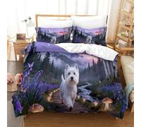 QDZHCPMYK 3D, Imprimé Old Man Schnauzer Ensemble De Literie Microfibre Super Douce Et Respirante Sets De Housses De Couettes 3 Pièces Et Taie d'oreiller Super King(260x220cm)