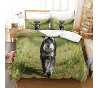 QDZHCPMYK 3D, Imprimé Old Man Schnauzer Parure De Lit Microfibre Super Douce Et Respirante Set De Housse De Couette 3 Pièces avec Taies d'oreiller King(220x240cm)