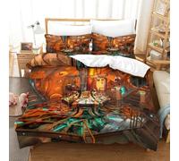 QDZHCPMYK 3D, Imprimé Sci-FI Control Room-Futuristic Interior Design Parure De Lit Microfibre Super Douce Et Respirante Housses De Couettes 3 Pièces avec Taies d'oreiller Double（200x200cm）