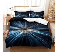QDZHCPMYK 3D, Imprimé Space Light Burst-Digital Cosmic Effect Ensemble De Literie Microfibre Super Douce Et Respirante Housse De Couette 3 Pièces avec Taies d'oreiller Double（200x200cm）