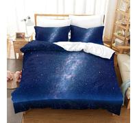 QDZHCPMYK 3D, Imprimé StarryNightSky-CosmicAstronomyStyle_1 Ensemble De Literie avec Microfibre Super Douce Et Respirante Housse De Couette 3 Pièces avec Taies d'oreiller Super King（260x220cm）
