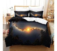 QDZHCPMYK Imprimé 3D Galaxy Sky View-Starry Night Style Ensemble De Literie avec Microfibre Super Douce Et Respirante Sets De Housses De Couettes 3 Pièces avec Taies d'oreiller King（220x240cm）