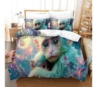 QDZHCPMYK Imprimé 3D German Shepherd Beach Parure De Lit Microfibre Super Douce Et Respirante Set De Housse De Couette 3 Pièces Et Taie d'oreiller Double（200x200cm）