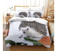 QDZHCPMYK Imprimé 3D Hedgehog Pet-Cute Small Animal Style Ensemble De Literie avec Microfibre Super Douce Et Respirante Sets De Housses De Couettes 3 Pièces avec Taies d'oreiller King（220x240cm）