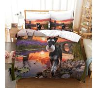 QDZHCPMYK Imprimé 3D Old Man Schnauzer Ensemble De Literie avec Microfibre Super Douce Et Respirante Housses De Couettes 3 Pièces Et Taie d'oreiller King(220x240cm)
