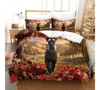 QDZHCPMYK Imprimé 3D Old Man Schnauzer Parure De Lit Microfibre Super Douce Et Respirante Housse De Couette 3 Pièces Et Taie d'oreiller Super King(260x220cm)
