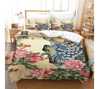 QDZHCPMYK Imprimé 3D Phoenix Ensemble De Literie avec Microfibre Super Douce Et Respirante Set De Housse De Couette 3 Pièces Et Taie d'oreiller Single（140x200cm）