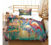 QDZHCPMYK Imprimé 3D Poodle in City Ensemble De Literie avec Microfibre Super Douce Et Respirante Housse De Couette 2 Pièces avec Taies d'oreiller Single（135x200cm）