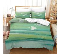 QDZHCPMYK Imprimé 3D Red-Crowned Crane Ensemble De Literie avec Microfibre Super Douce Et Respirante Housse De Couette 3 Pièces Et Taie d'oreiller Double（200x200cm）