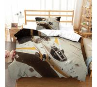 QDZHCPMYK Imprimé 3D Spacecraft Model-sci-FI Futuristic Design Parure De Lit Microfibre Super Douce Et Respirante Set De Housse De Couette 2 Pièces avec Taies d'oreiller Single（135x200cm）