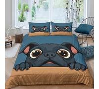 QDZHCPMYK Imprimé en 3D Mignon Carlin Housse de Couette Linge de lit avec taie d'oreiller Durable Style d'illustration de Dessin animé Taie de Couette Doux pour célibataires Couples Single（135x200cm）