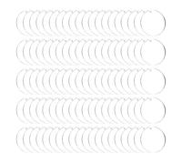 QE 100 pièces 3 Pouces Clear Clear CLETCHAINS Blanches avec HOUE Dur DURAILLIQUE Acrylique Transparent Circle Disque pour DIY Vinyle Keychain Y106