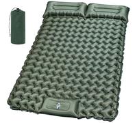 QEANY Matelas Camping 2 Personnes, 195 * 135cm Auto-gonflants Matelas, Gonflable Camping imperméable avec Oreiller e Pompe à Pieds, pour randonnée, Tente, Plage