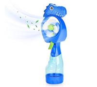 QearFun Ventilateur brumisateur portable dinosaure avec pulvérisateur d'eau, ventilateur personnel avec piles, ventilateur portable pour enfants pour garçons, ventilateur mignon avec brume pour garder au frais (bleu)