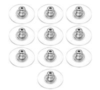 QEAS Lot de 10 fermoirs de boucles d'oreilles multifonctionnels transparents en silicone doux pour la peau et en métal, antidérapants, agréables même pendant le sommeil, adaptés aux boucles d'oreilles