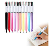 QEAS Lot de 10 stylos à bille rétractables 4-en-1 avec pointe de 1 mm pour un usage quotidien, marquage de notes, idéal comme accessoire pour le bureau, l'école et les infirmières