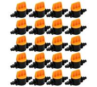 QEAS Lot de 20 valves d'irrigation goutte à goutte, valve d'embrayage de tuyau avec ardillon, 4 mm ID et 7 mm AD pour jardins, serres et systèmes d'irrigation goutte à goutte