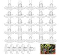 QEAS Lot de 30 clips à ventouse pour aquarium - Support de tuyau transparent pour tuyau de CO2, chauffage, tuyau d'alimentation et tuyau d'air - Support à ventouse pour aquarium
