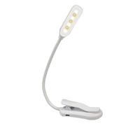 QEBIDUM Lampe de lecture à clipser pour lit, lampe de lecture pliable avec 5 LED pour soins des yeux, 3 couleurs changeantes, fonctionne à piles, rechargeable par USB, lampe de lecture pliable pour