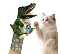 Qebidzce de en peluche en forme de dinosaure marionnette à main | Gant de combat pour chaton pour enrichissement exercice entraînement divertissement soulagement de l'ennui intérieur