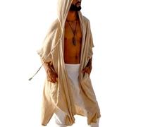 QEBWCJVP Cardigan Ouvert à Capuche pour Hommes Cape à Châle pour les Vacances D'été Long Kimono Cardigans Maillots de Bain Cover Ups(S)